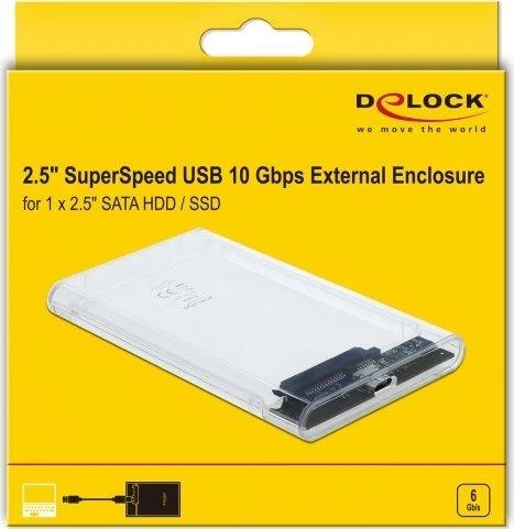 Delock išorinis korpusas skirtas 2,5? SATA HDD / SSD su SuperSpeed USB 10 Gbps