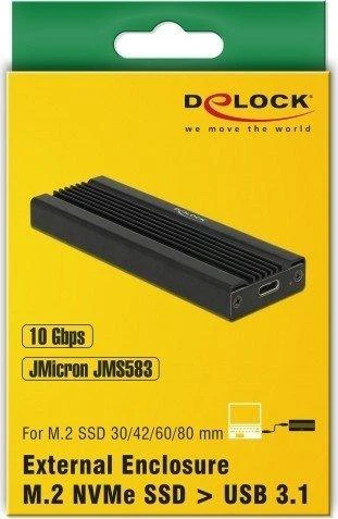 DELOCK išorinis M.2 NVMe PCIe SSD korpusas su SuperSpeed USB 10 Gbps USB 3.1 Gen 2 USB Type-C motele