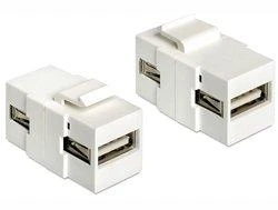 Du balti USB 2.0 Keystone moduliai