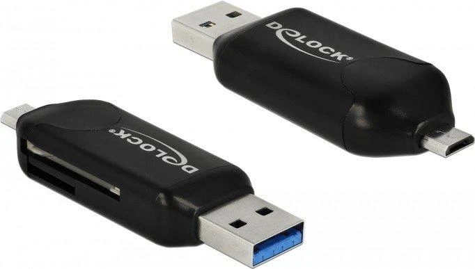 Delock atminties skaitytuvas su USB-A ir microUSB jungtimis