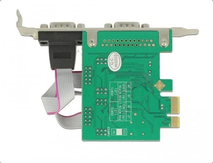 Delock PCI Express x1 Karte zu 2 x Seriell RS-232 High Speed 921K mit Spannungsversorgung