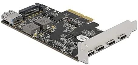 Delock PCI Express x4 kortelė su 4 x USB Type-C + 1 x USB Typ-A – „SuperSpeed USB 10 Gbps“ – žemo profilio formatas