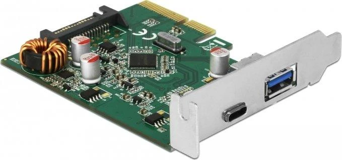 Delock PCIe x4 / 1x USB C tipo (USB3.2 Gen2) + 1x USB A tipo (USB3.2 Gen2)
