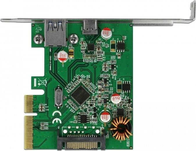 Delock PCIe x4 / 1x USB C tipo (USB3.2 Gen2) + 1x USB A tipo (USB3.2 Gen2)