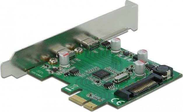 „Delock“ PCIe x1 plokštė (2x USB Type-CUSB3.2 Gen1), įskaitant žemo profilio lizdą