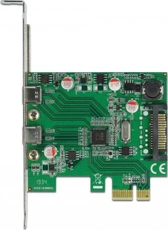 „Delock“ PCIe x1 plokštė (2x USB Type-CUSB3.2 Gen1), įskaitant žemo profilio lizdą