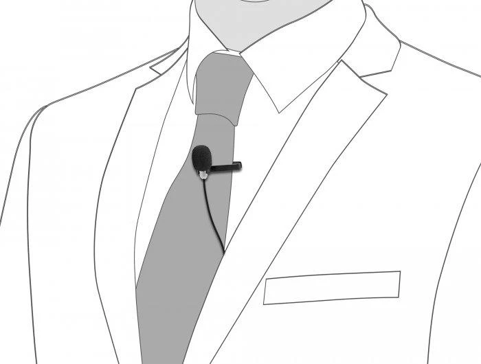 DELOCK Tie Lavalier Microphone Omnidirectional with Clip 3.5mm stereo jack male 3 pin + Adapteris Cable for Išmanusis telefonas and Planšetė