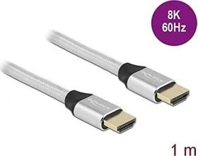 Delock Ultra High Speed HDMI kabelis 48 Gbps 8K 60 Hz sidabrinis 1 m sertifikuotas