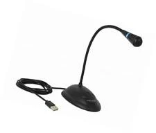 Broadcast Delock USB Schwanenhals Mikrofonas mit Standfu und Mute + On Off Taste