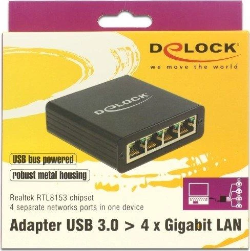 Delock DeLOCK USB3.0 adapteris > 4 x Gigabit LAN tinklo plokštė