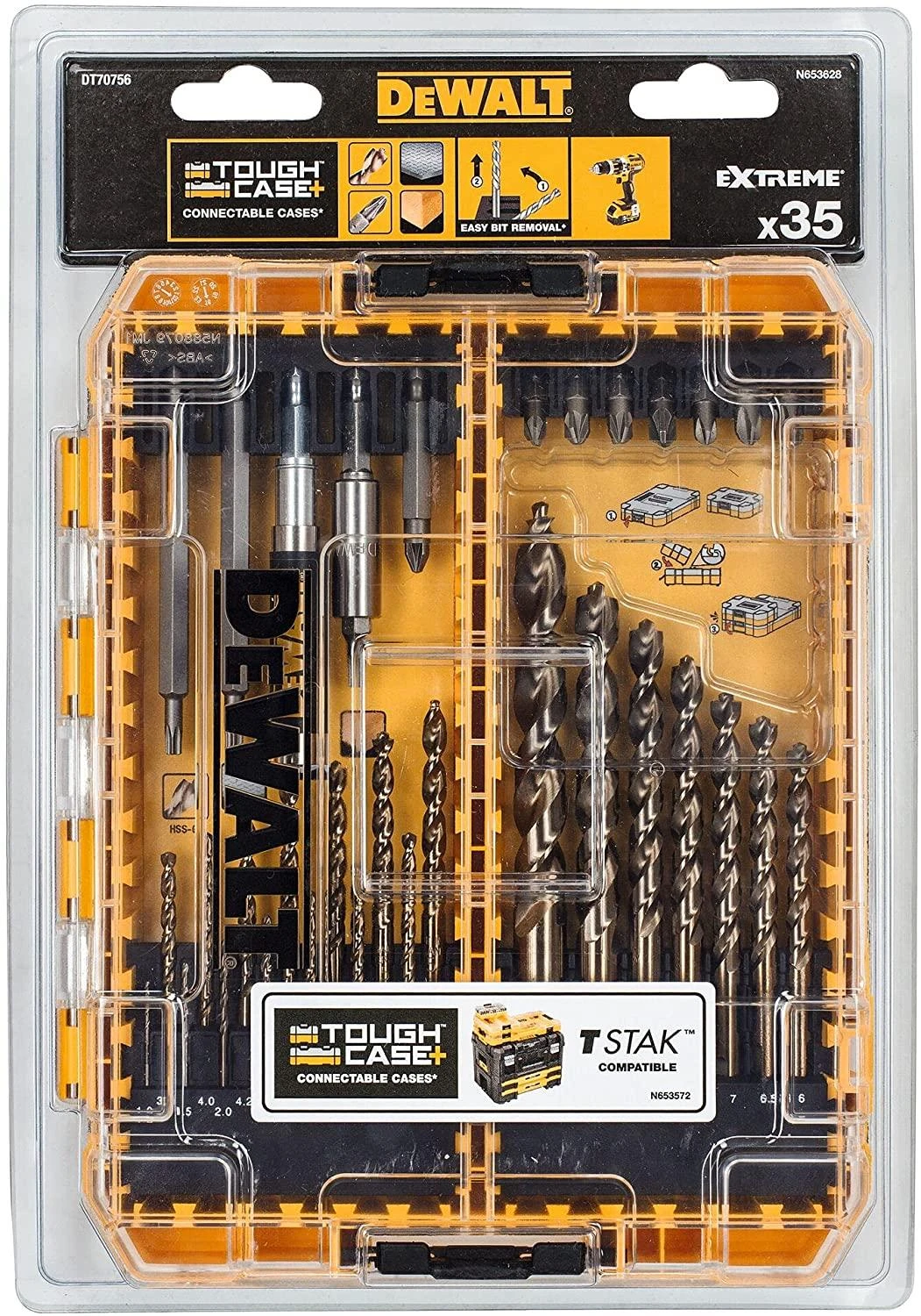 Grąžtas Grąžtų ir sukimo antgalių komplektas DeWalt DT70756-QZ; 35 vnt.