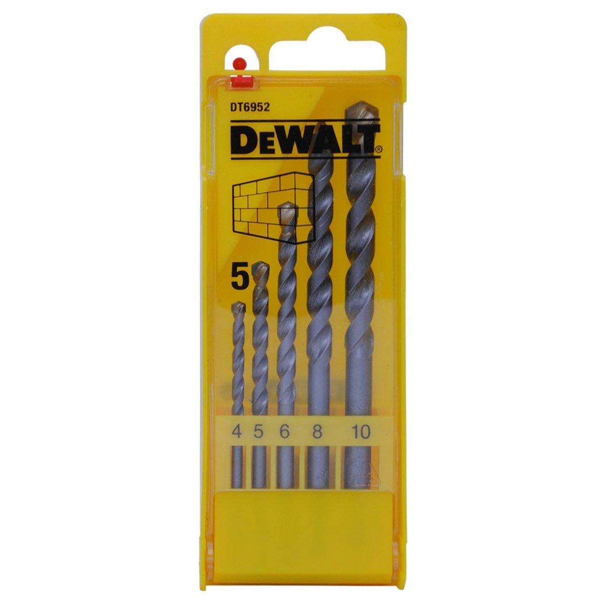 Grąžtas Dewalt grąžtai DO BETONU WIDIA KOMPLET 5elem. 4,5,6,8,10mm