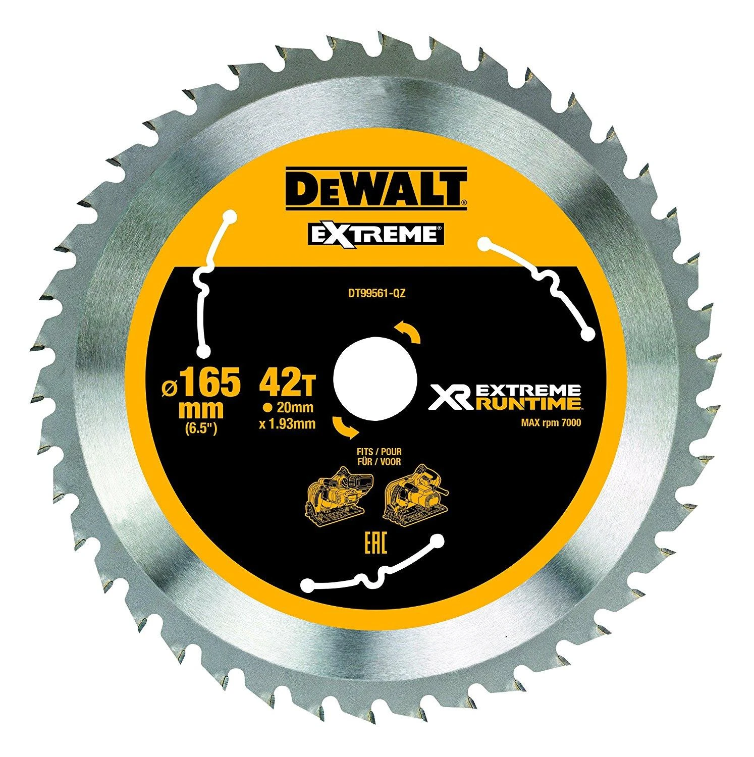 Pjovimo diskas DeWalt DT99561-QZ; 165x20 mm; T42