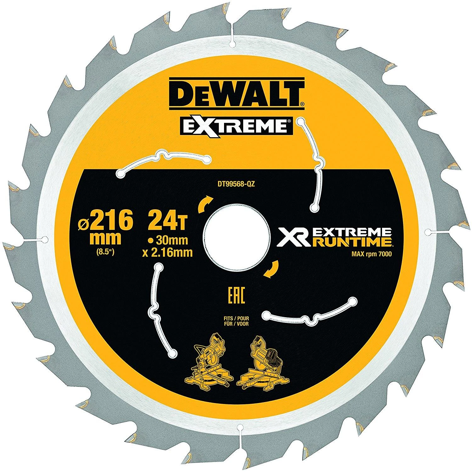 Pjovimo diskas medienai DeWalt DT99568-QZ; 216x30 mm; Z24