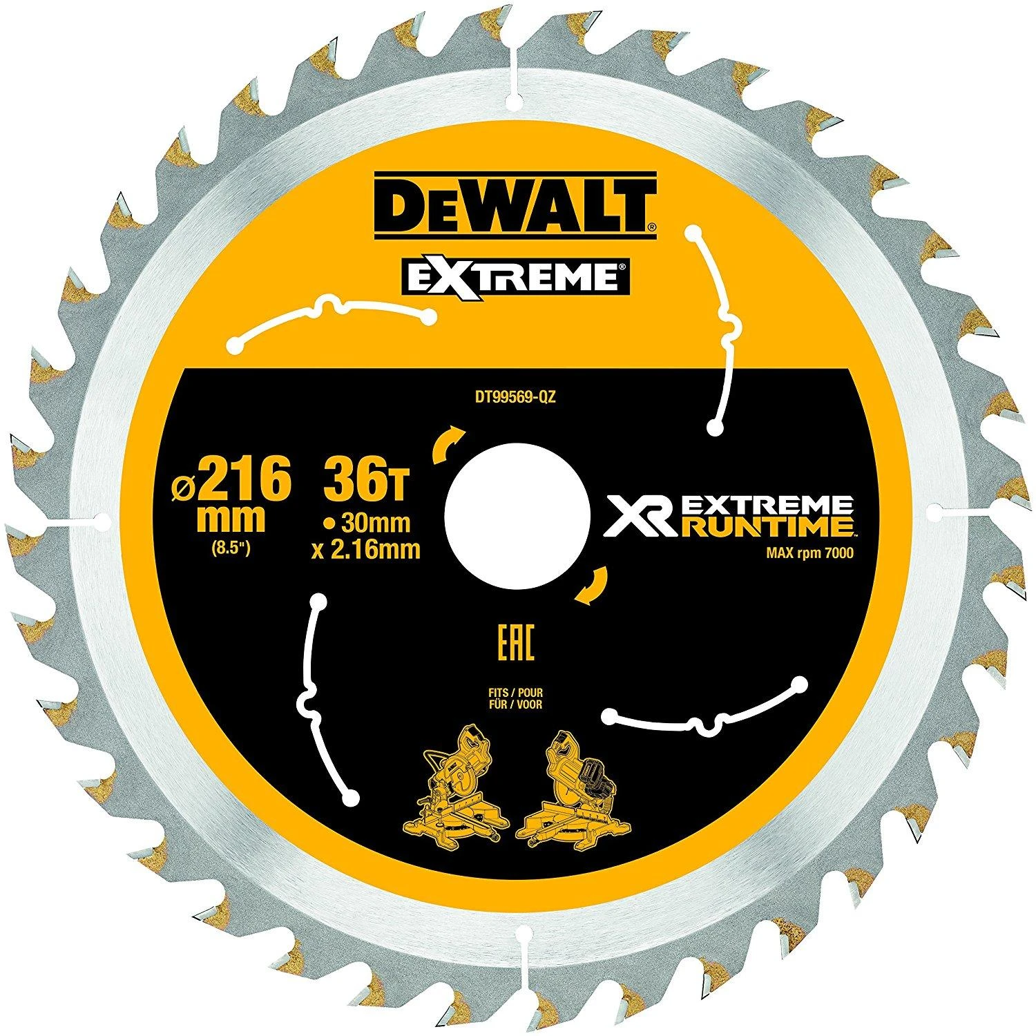 Pjovimo diskas medienai DeWalt DT99569-QZ; 216x30 mm; Z36