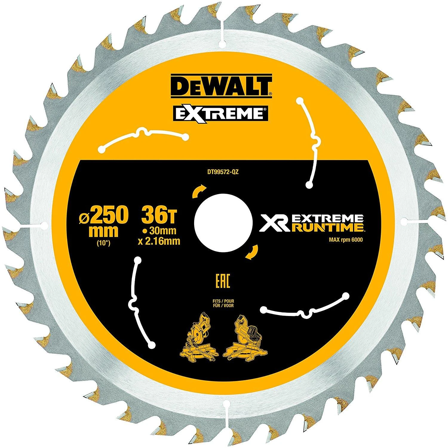 Pjovimo diskas medienai DeWalt DT99572-QZ; 250x30 mm; Z36