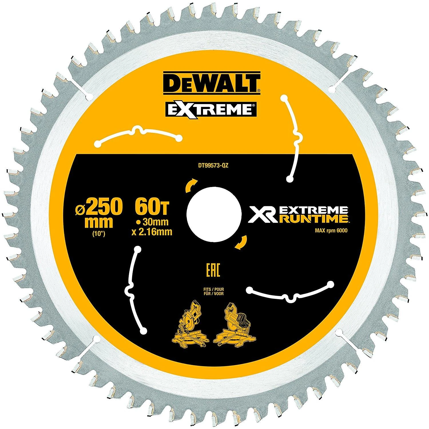 Pjovimo diskas medienai DeWalt DT99573-QZ; 250x30 mm; 60T