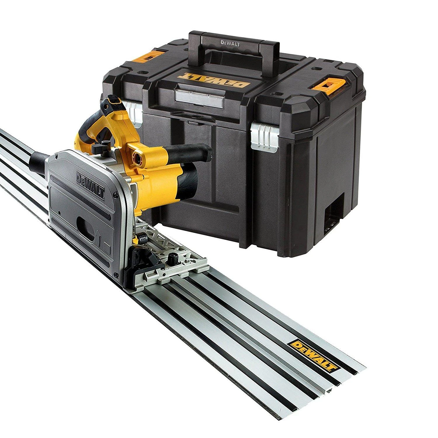 Dewalt elektrinis įleidžiamas pjūklas + kreipiančioji liniuotė, 1,5 m (‎DWS520KTR-QS)