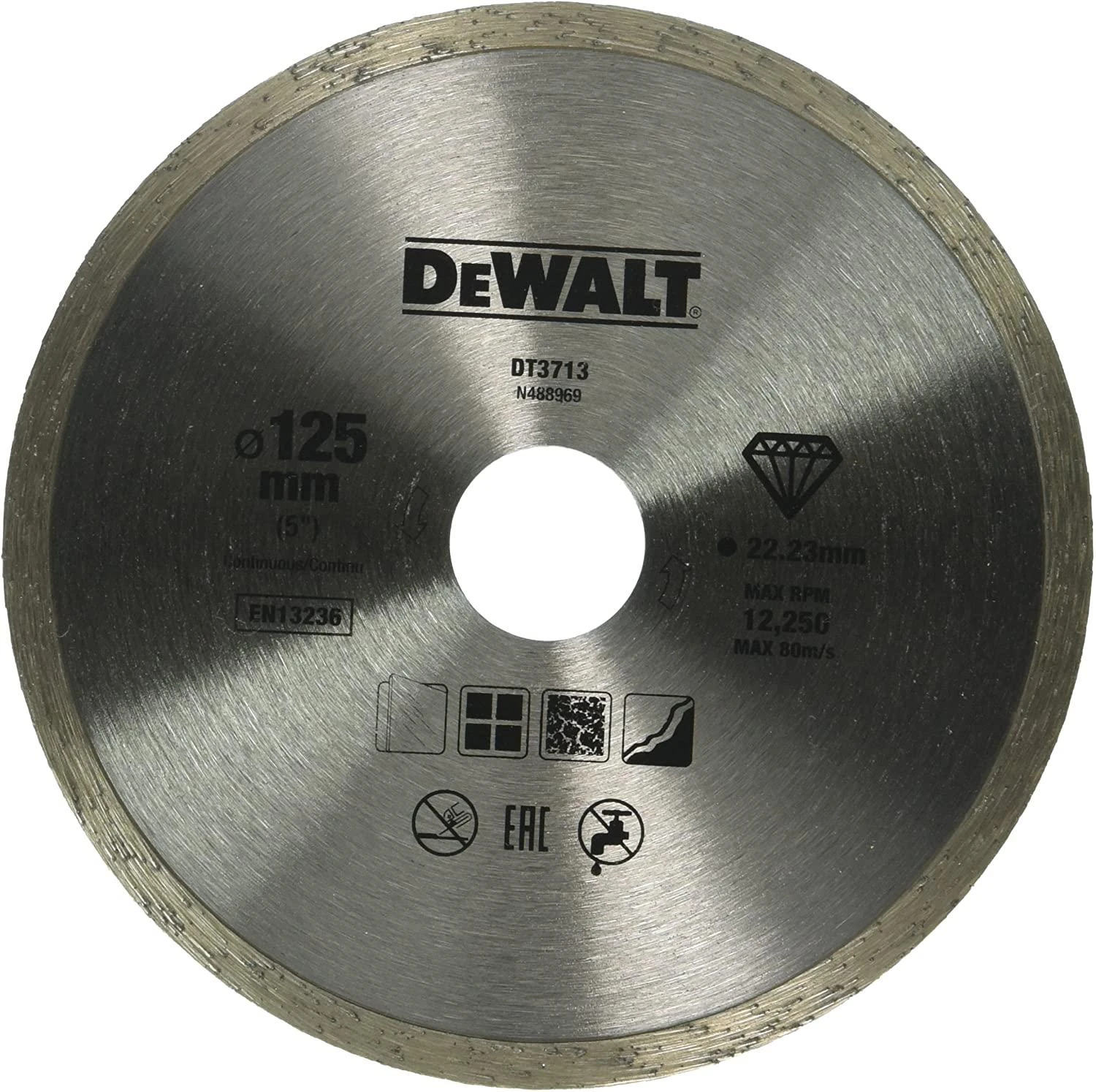 DEWALT TARCZA DIAMENTOWA PEŁNA 125 x 1,6 x 5 x 22,2mm