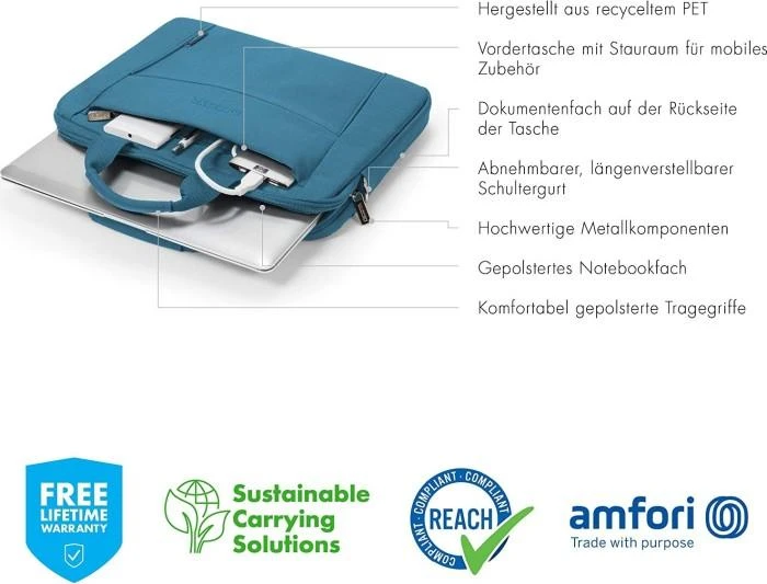 DICOTA Eco Slim Case BASE 13-14.1inch Mėlyna
