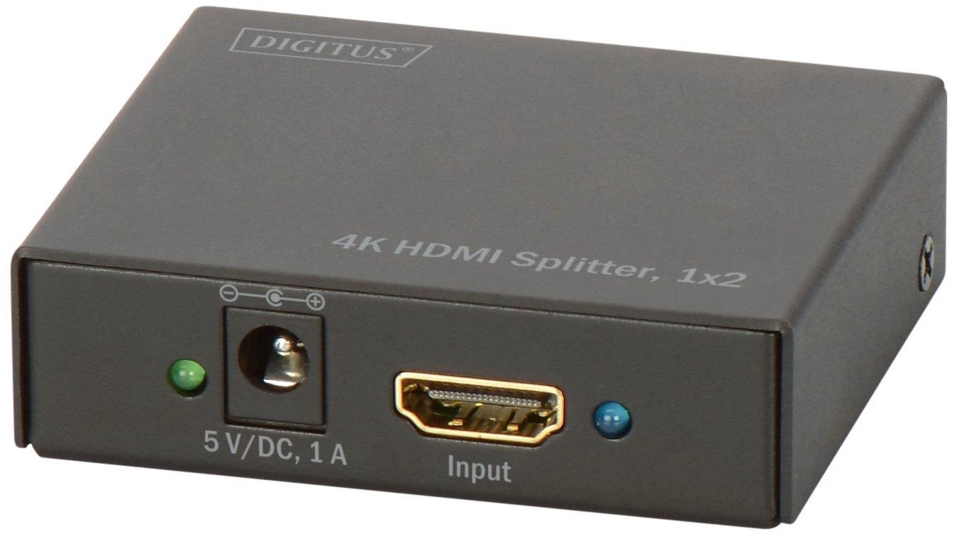 Šakotuvas Assmann Electronic Digitus DIGISTUS 4K HDMI Splitter 1x2 unterstuetzt 4K2K 3D Video Format Farbe juodas
