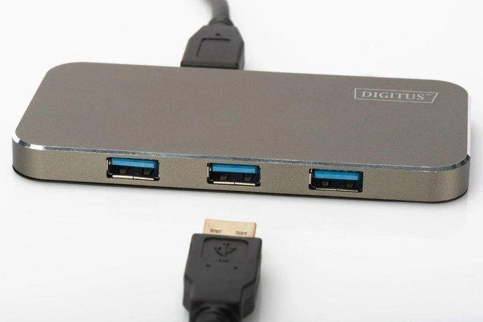 Assmann Electronic DIGITUS Hub 7 prievadų USB 3.0 SuperSpeed, maitinimo šaltinis, HQ aliuminis