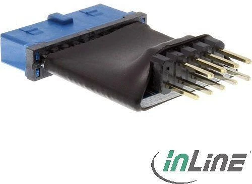 Inline Intos USB 19 pin - USB 9 pin, Juodas (33449L)