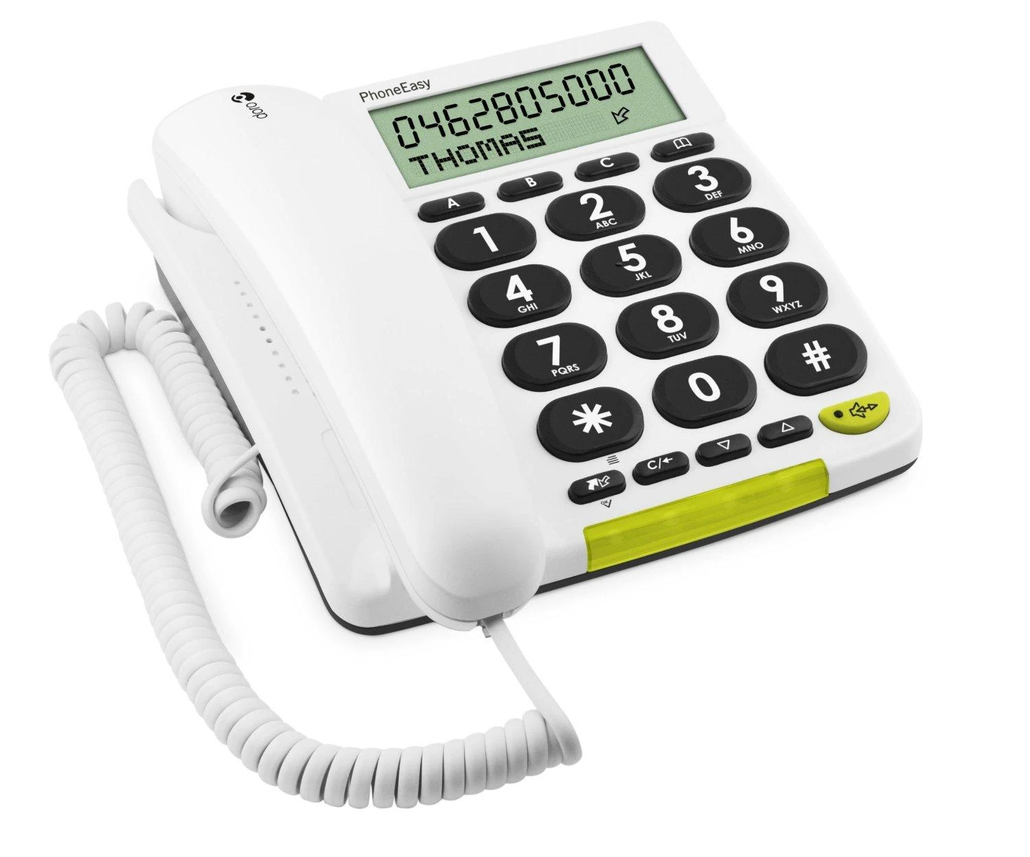 Doro PhoneEasy 312cs telefonas su dideliu mygtuku, baltas