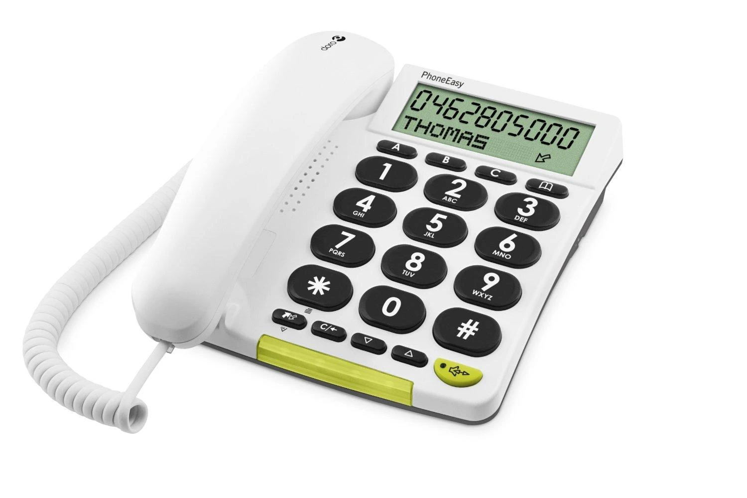 Doro PhoneEasy 312cs telefonas su dideliu mygtuku, baltas