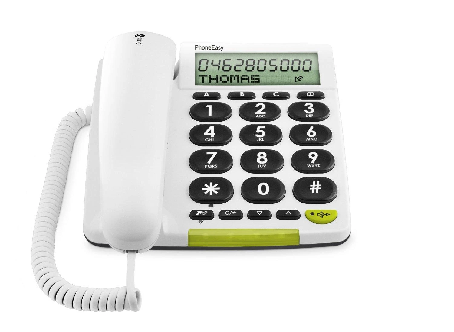 Doro PhoneEasy 312cs telefonas su dideliu mygtuku, baltas