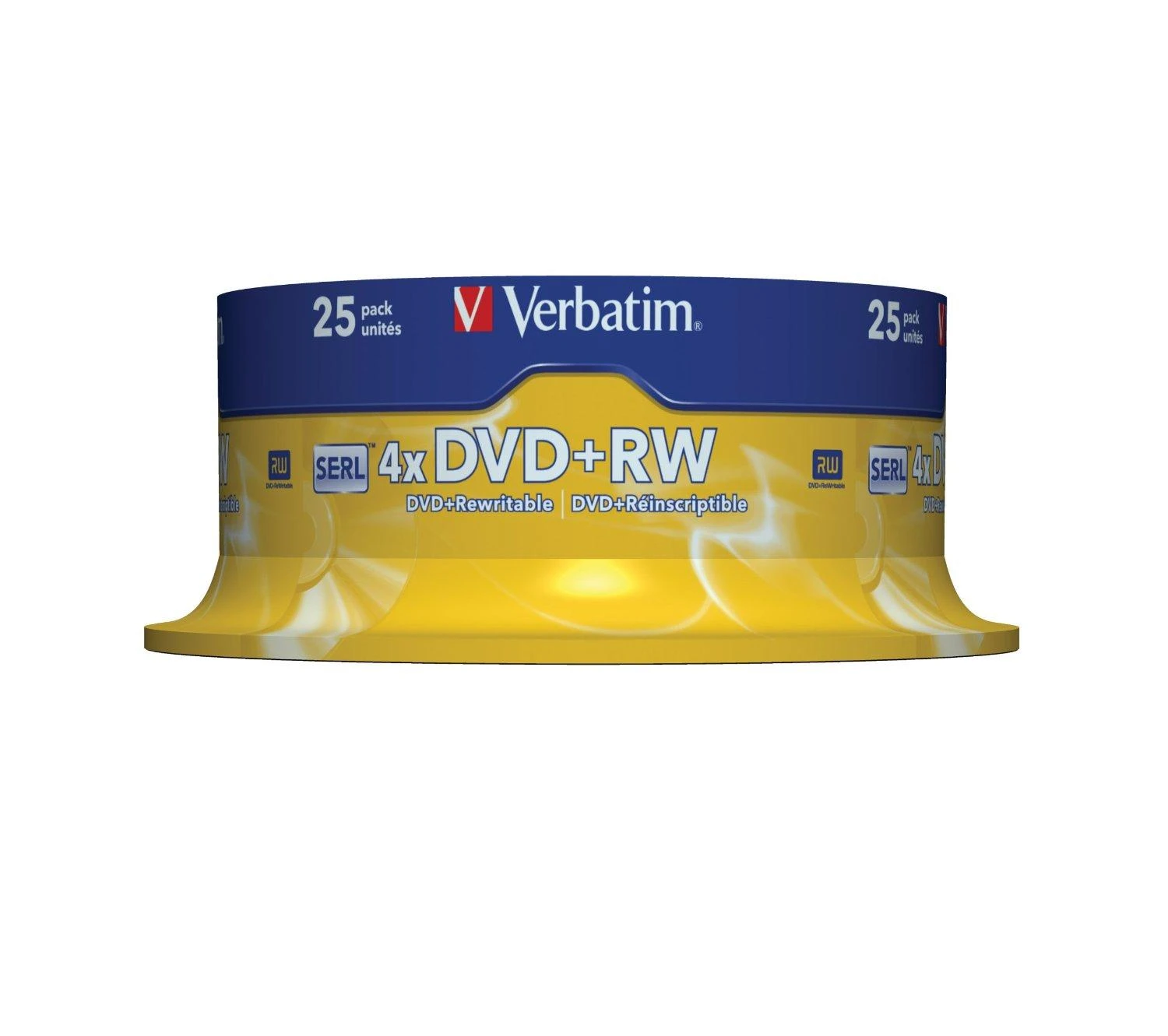 VERBATIM 25x DVD+RW SERL 4,7GB 4x Spindel matt sidabrinis paviršius