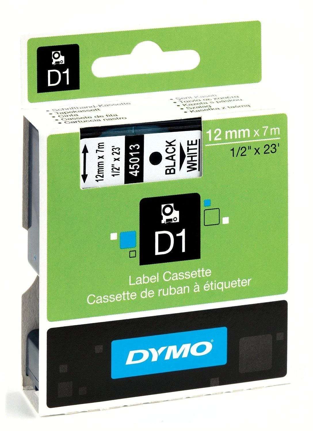 Juostelė DYMO D1 12mm x 7m, vinilinė, juoda ant balto / S0720530 45013