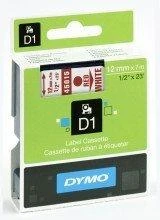 Juostelė DYMO D1 12mm x 7m, vinilinė, raudona ant balto / S0720550 45015