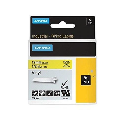 Dymo Vinilinė juostelė RHINO 12MMx5.5M, Geltona