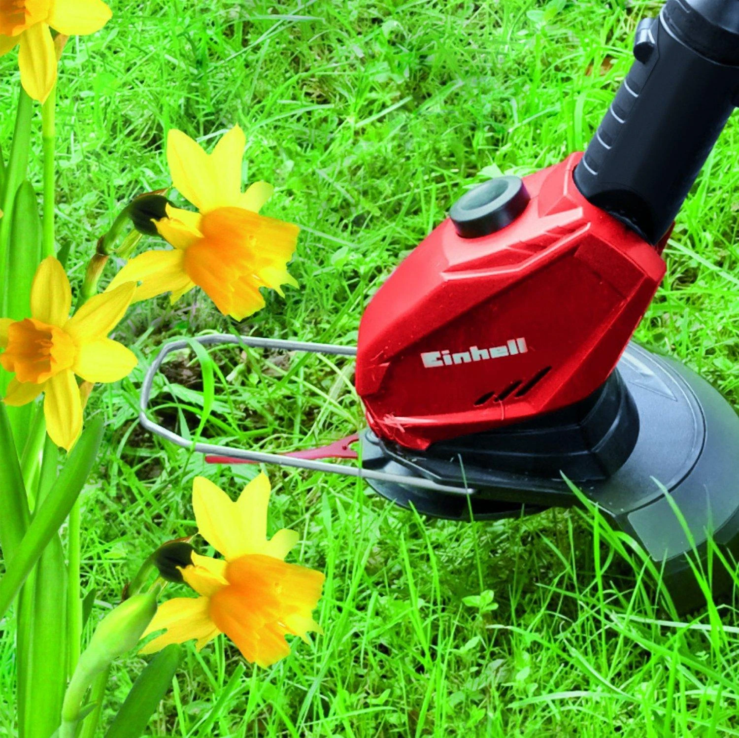 Akumuliatorinė žoliapjovė Einhell GE-CT 18 Li Power X-Change (240mm pjovimo plotis, 20 plastikinių peiliukų, be akumuliatoriaus ir kroviklio)