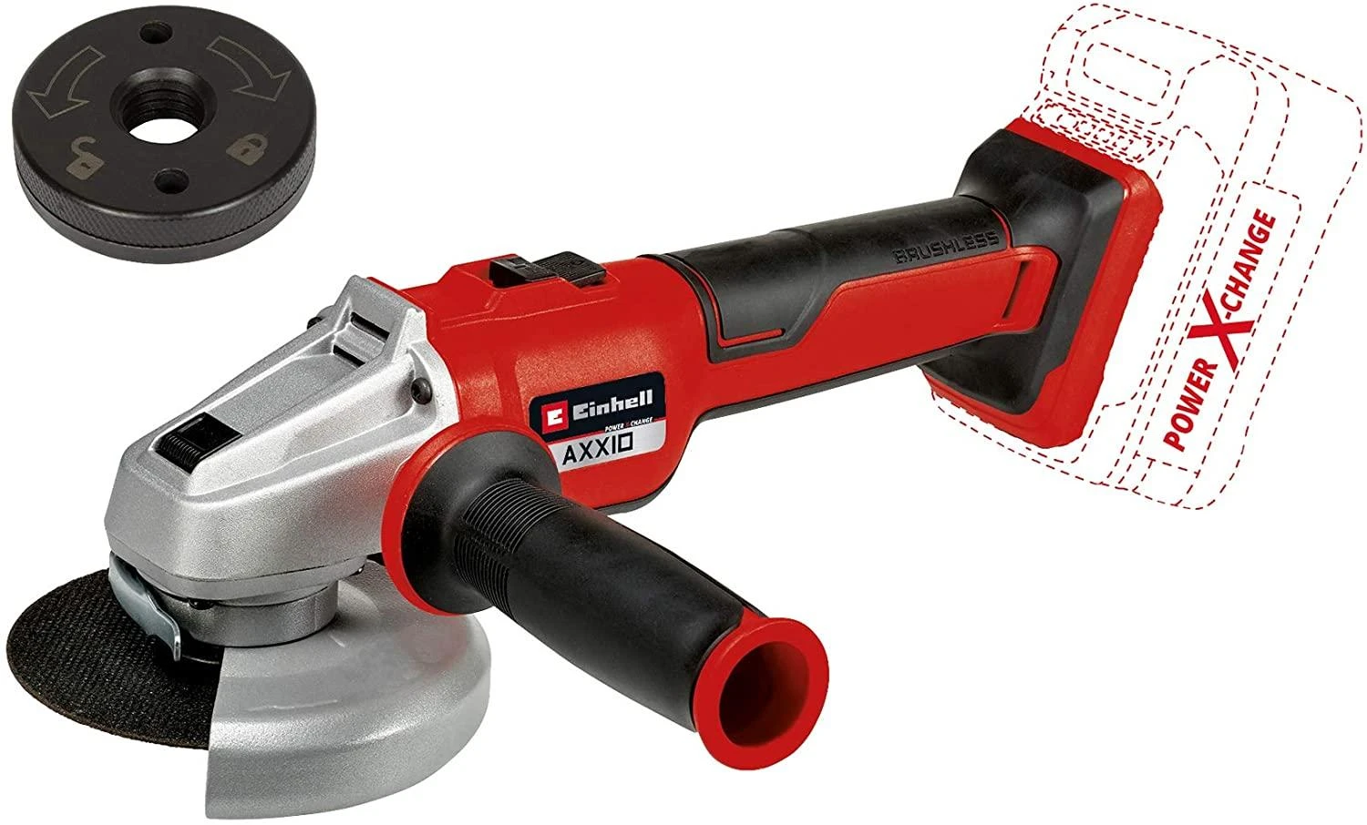 Kampinis Šlifuoklis - Einhell AXXIO 18/125 Q 12.5 cm Akumuliatorinis Juodas Raudonas