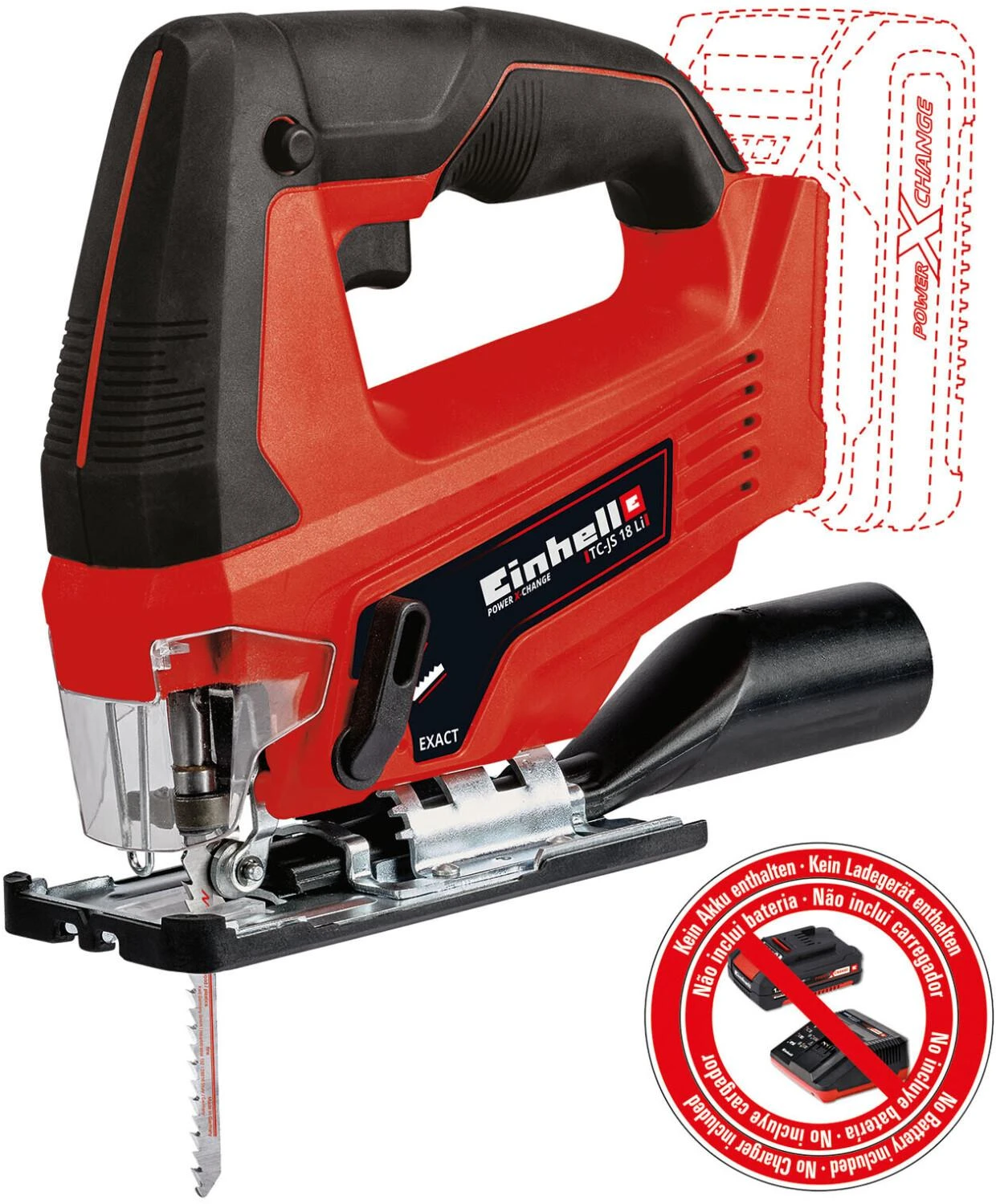 Einhell Akumuliatorinis siaurapjūklis TC-JS 18 Li be akumuliatoriaus ir kroviklio