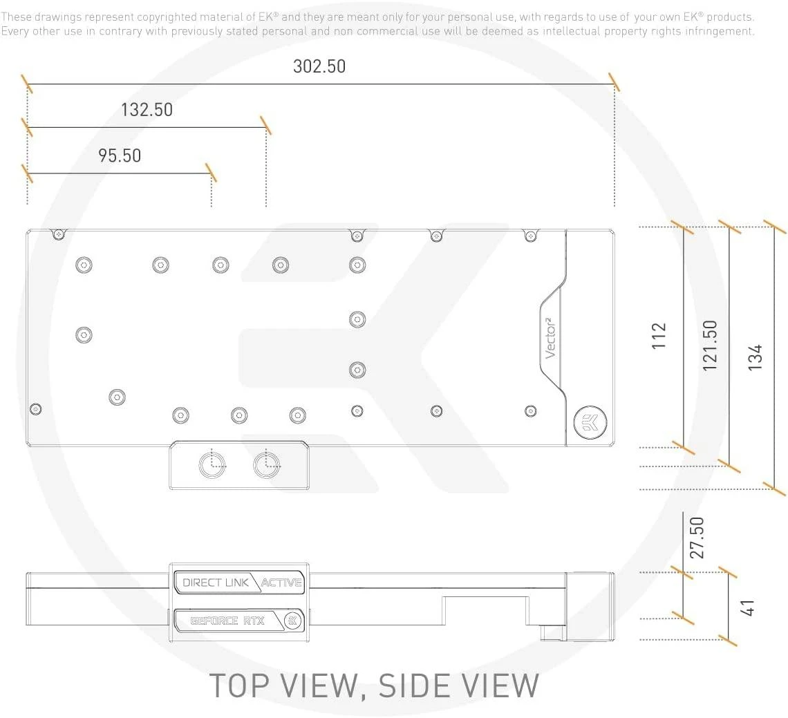 Ek Water Blocks Ek Vanduo Blocks EK Vanduo Blocks EK-Quantum Vector² XC3 RTX 3080/90 ABP D-RGB – nikelis + akrilas