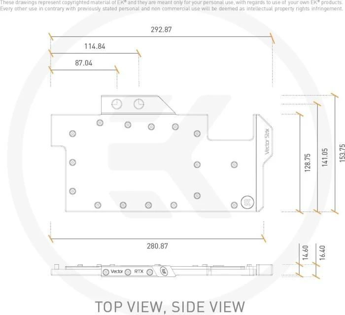 Ek Water Blocks Ek Vanduo Blocks EK Vanduo Blocks EK-Quantum Vector Strix RTX 3070 D-RGB – nikelis + acetalis
