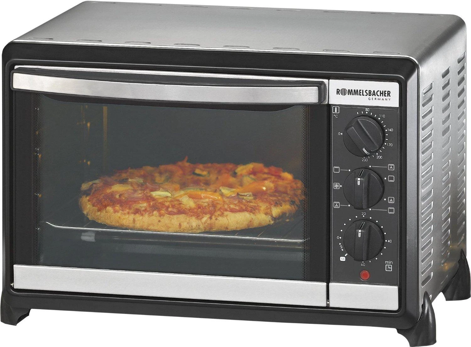 Elektrinė krosnelė ROMMELSBACHER BG 1055/E - 18 L - Juodas,Nerūdijantis plienas - Rotary - Nerūdijantis plienas - 3 shelves - 60 min