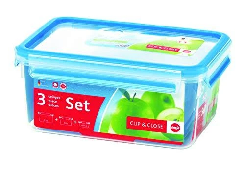 Emsa Emsa Clip & Close maisto konteinerių rinkinys – 3 - 0,55 / 1,0 / 2,3 l rinkinys
