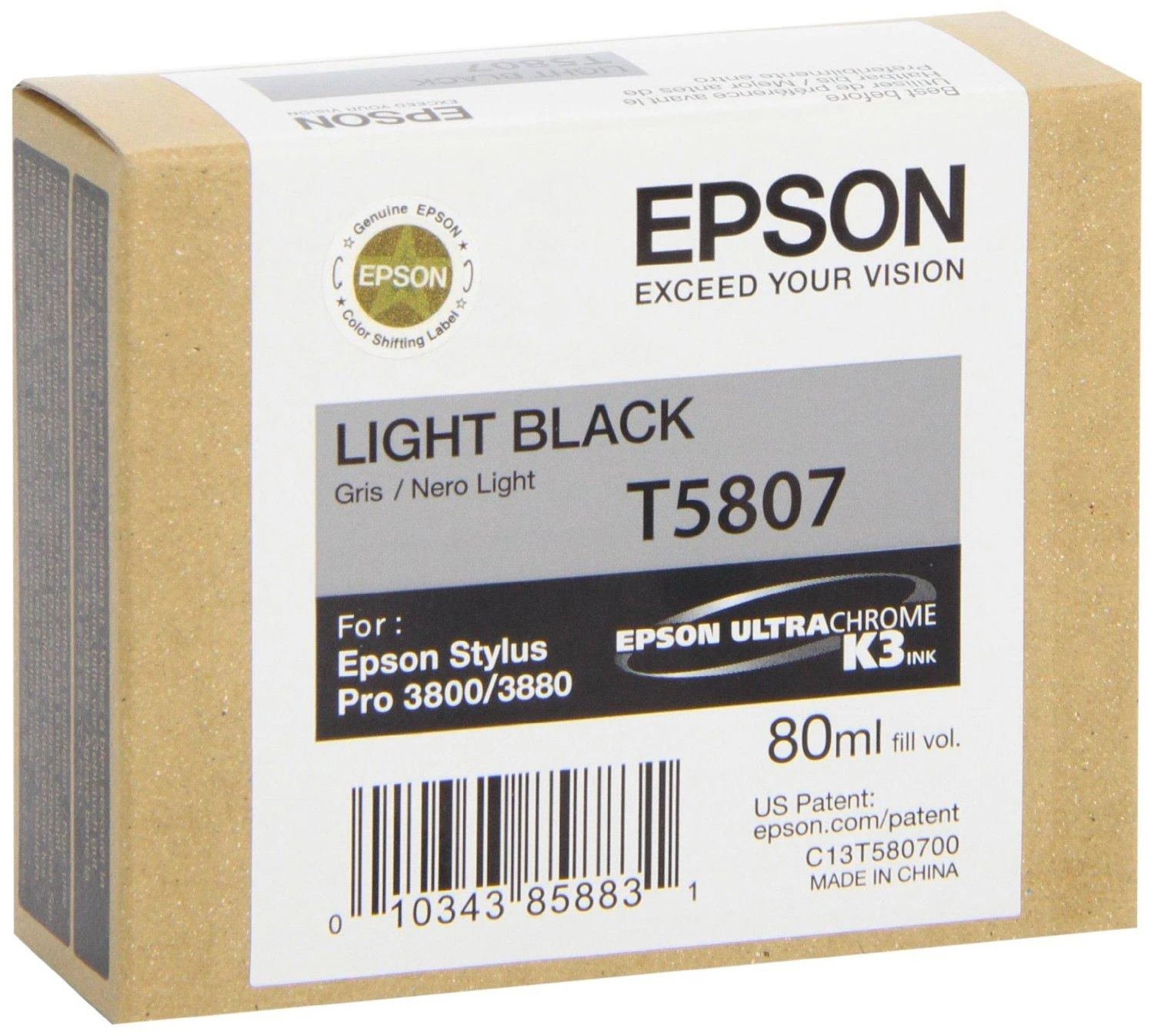 Epson rašalo kasetė Light Juodas T580700