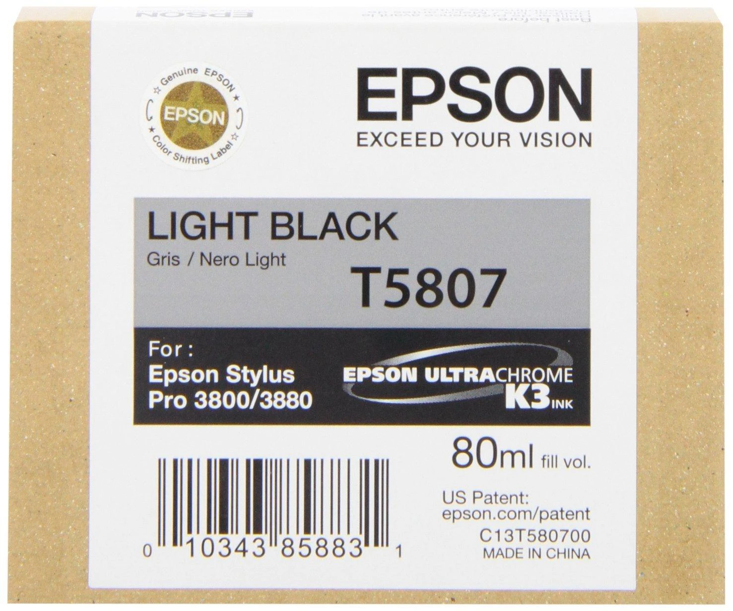 Epson rašalo kasetė Light Juodas T580700