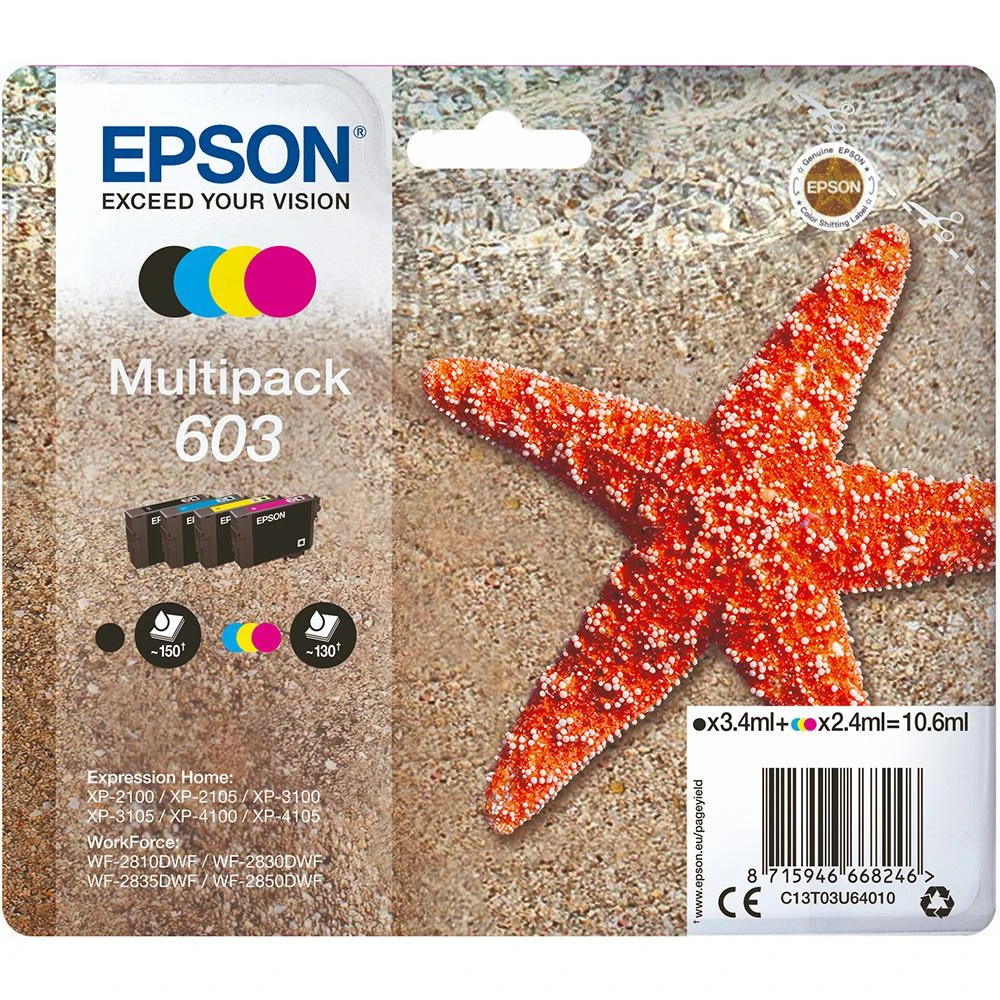 Epson C13T03U64010 rašalo kasetė Originalus Juoda, Žydras, Rausvai raudona, Geltona 1 vnt