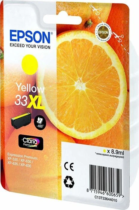 Epson T3364, 33XL rašalo kasetė, Geltona