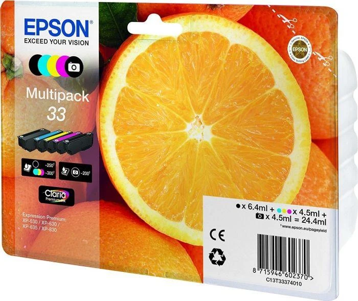 Ink cartridge Set Epson C13T33374011 (original , 24.4 ml, juodas, mėlynas, Magenta, violetinė, yellow)