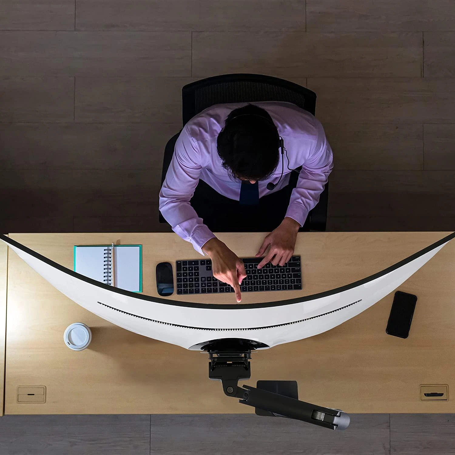 Laikiklis Ergotron - HX Desk Monitorius Arm with HD Pivot - matte juodas