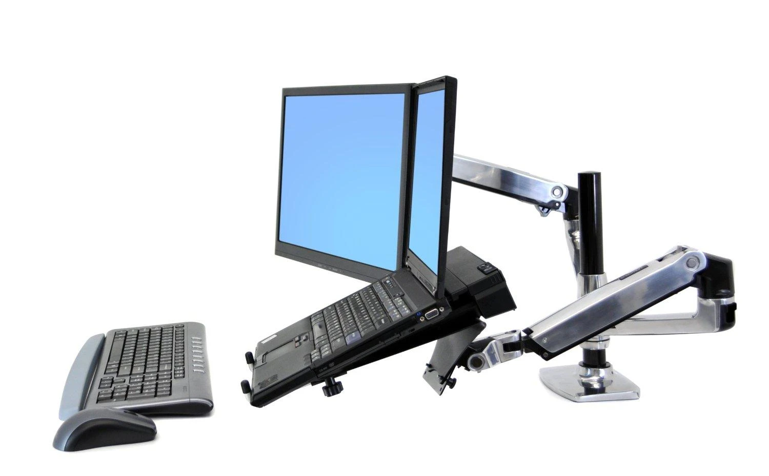 Laikiklis Ergotron - LX Dual Stacking Arm - poliruotas aliuminis