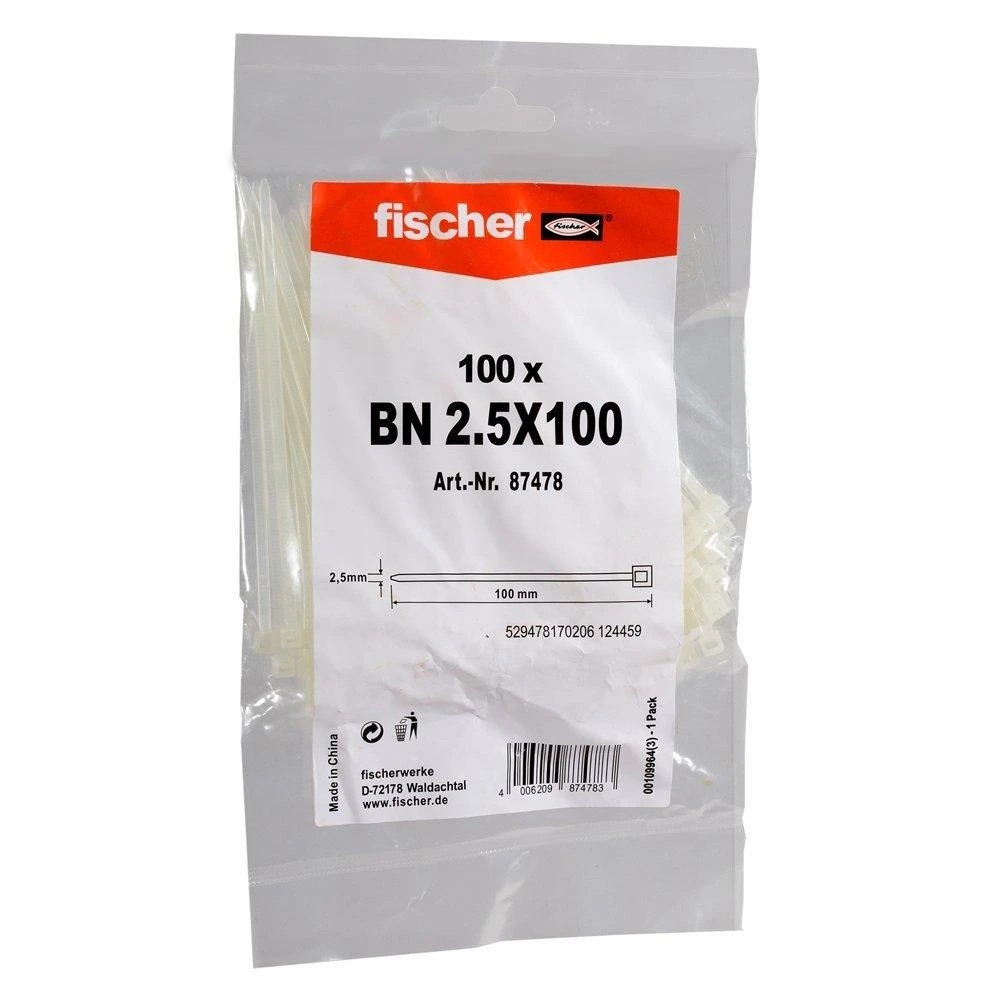 FISCHER OPASKA KABLOWA BN 2,5 x 100mm BALTA 100szt.