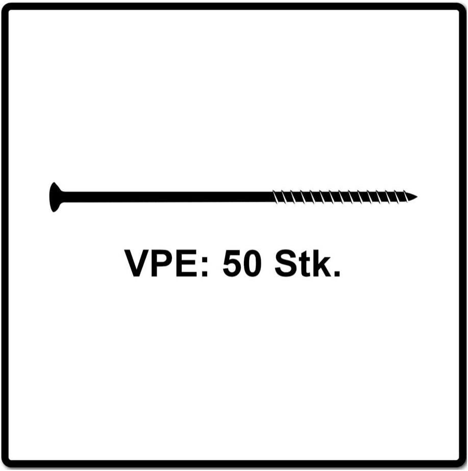 Fischer Spanplattenschraube Power-Fast II 6,0x140 Senkkopf (50 Stück, Teilgewinde, verzinkt)